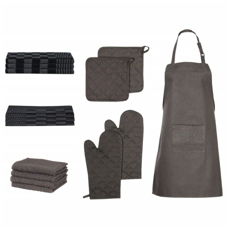 Set de paños manoplas horno agarradores 15 pzas algodón negro de vidaXL, Toallas - Ref: Foro24-136296, Precio: 43,43 €, Descu...