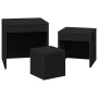 Mesas apilables 3 piezas madera contrachapada negro en Mesas auxiliares | Comprar online en Foru.es
