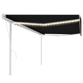 Toldo automático LED sensor de viento gris antracita 5x3,5 m de vidaXL, Toldos - Ref: Foro24-3070074, Precio: 801,48 €, Descu...