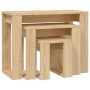 Mesas apilables 3 pzas madera contrachapada color roble Sonoma en Mesas auxiliares | Comprar online en Foru.es