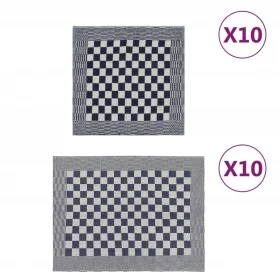 Juego de paños 20 unidades algodón azul y blanco de vidaXL, Toallas - Ref: Foro24-136289, Precio: 46,40 €, Descuento: %