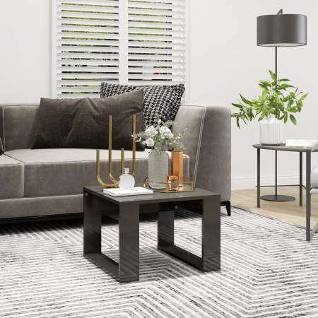 Mesa auxiliar madera contrachapada gris brillante 50x50x35 cm en Mesas de centro | Comprar online en Foru.es