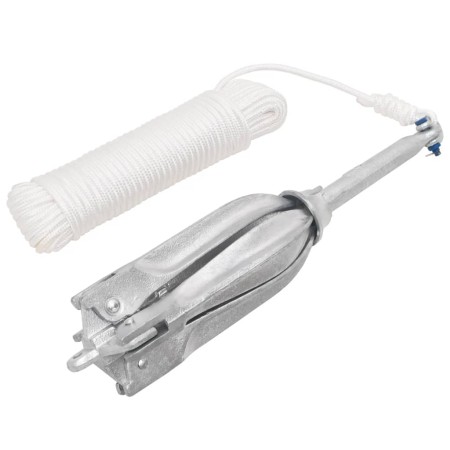 Ancla plegable con cuerda hierro maleable plateado 12 kg de vidaXL, Anclas - Ref: Foro24-94280, Precio: 124,81 €, Descuento: %