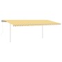Toldo automático LED sensor de viento amarillo blanco 6x3,5 m de vidaXL, Toldos - Ref: Foro24-3070093, Precio: 933,85 €, Desc...