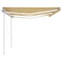 Toldo automático LED sensor de viento amarillo blanco 6x3,5 m de vidaXL, Toldos - Ref: Foro24-3070093, Precio: 933,85 €, Desc...