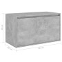 Banco de pasillo madera de ingeniería gris hormigón 80x40x45 cm en Bancos para recibidores y almacenamiento | Comprar online en 