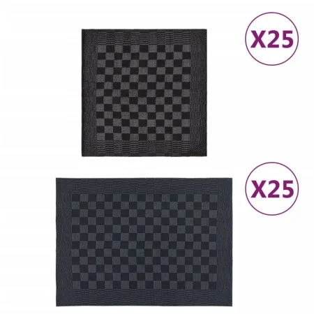 Juego de paños 50 unidades algodón negro y gris de vidaXL, Toallas - Ref: Foro24-136287, Precio: 86,83 €, Descuento: %
