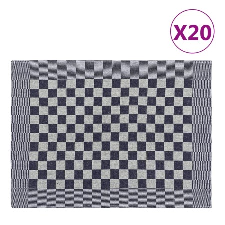 Paños de cocina 20 uds algodón azul y blanco 50x70 cm de vidaXL, Paños de cocina - Ref: Foro24-136280, Precio: 37,29 €, Descu...