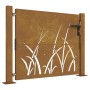 Puerta de jardín acero corten diseño hierba 105x105 cm de vidaXL, Puertas de jardín - Ref: Foro24-153227, Precio: 156,27 €, D...