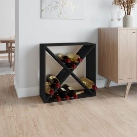 Botellero de madera maciza de pino negro 62x25x62 cm de vidaXL, Armarios para vino y licores - Ref: Foro24-821763, Precio: 56...