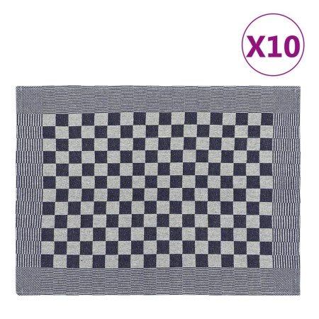 Paños de cocina 10 uds algodón azul y blanco 50x70 cm de vidaXL, Paños de cocina - Ref: Foro24-136279, Precio: 27,04 €, Descu...