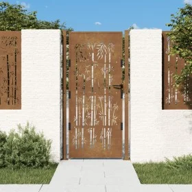 Corten steel garden gate bamboo design 105x180 cm by vidaXL, garden gates - Ref: Foro24-153188, Price: 218,91 €, Discount: %