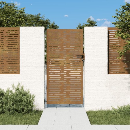 Puerta de jardín acero corten diseño cuadrado 85x175 cm de vidaXL, Puertas de jardín - Ref: Foro24-153248, Precio: 171,76 €, ...