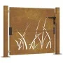 Puerta de jardín acero corten diseño hierba 105x80 cm de vidaXL, Puertas de jardín - Ref: Foro24-153172, Precio: 178,55 €, De...