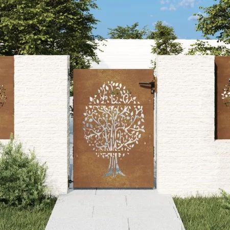 Corten steel garden gate tree design 85x150 cm by vidaXL, garden gates - Ref: Foro24-153211, Price: 183,23 €, Discount: %