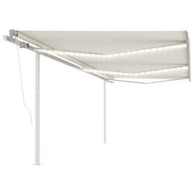 Toldo automático LED sensor de viento crema 6x3,5 m de vidaXL, Toldos - Ref: Foro24-3070092, Precio: 953,33 €, Descuento: %