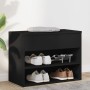 Banco zapatero de madera de ingeniería negro 60x30x45 cm en Zapateros y organizadores de calzado | Comprar online en Foru.es