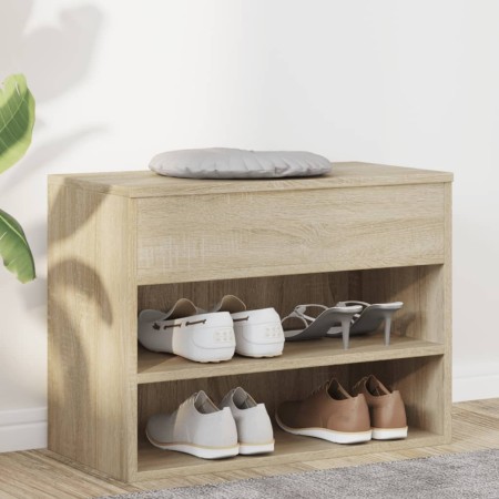 Banco zapatero madera contrachapada roble Sonoma 60x30x45 cm en Zapateros y organizadores de calzado | Comprar online en Foru.es