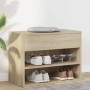 Banco zapatero madera contrachapada roble Sonoma 60x30x45 cm en Zapateros y organizadores de calzado | Comprar online en Foru.es