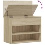 Banco zapatero madera contrachapada roble Sonoma 60x30x45 cm en Zapateros y organizadores de calzado | Comprar online en Foru.es