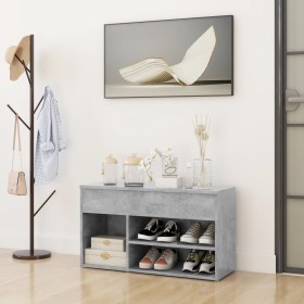 Banco zapatero madera de ingeniería gris hormigón 80x30x45 cm en Zapateros y organizadores de calzado | Comprar online en Foru.e