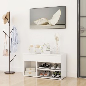 Banco zapatero madera contrachapada blanco brillante 80x30x45cm en Zapateros y organizadores de calzado | Comprar online en Foru