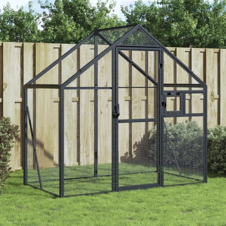 Pajarera de aluminio gris antracita 179x100x185 m de vidaXL, Pies y jaulas para pájaros - Ref: Foro24-152260, Precio: 424,56 ...