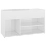Banco zapatero madera contrachapada blanco brillante 80x30x45cm en Zapateros y organizadores de calzado | Comprar online en Foru