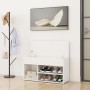 Banco zapatero madera contrachapada blanco brillante 80x30x45cm en Zapateros y organizadores de calzado | Comprar online en Foru