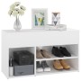 Banco zapatero madera contrachapada blanco brillante 80x30x45cm en Zapateros y organizadores de calzado | Comprar online en Foru