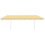 Toldo automático LED sensor de viento amarillo y blanco 5x3,5 m de vidaXL, Toldos - Ref: Foro24-3070073, Precio: 784,61 €, De...