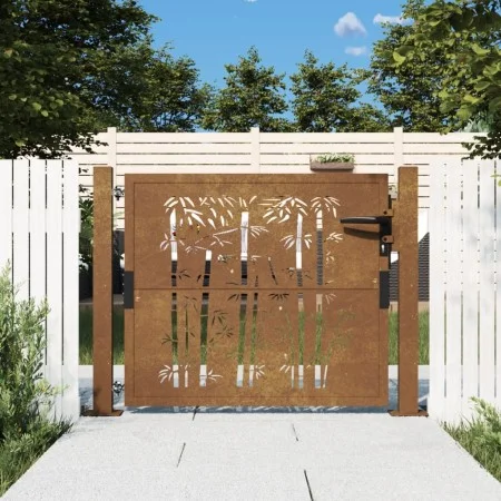 Corten steel garden gate bamboo design 105x80 cm by vidaXL, garden gates - Ref: Foro24-153184, Price: 136,02 €, Discount: %