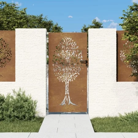 Corten steel garden gate tree design 85x175 cm by vidaXL, garden gates - Ref: Foro24-153212, Price: 192,12 €, Discount: %