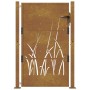Puerta de jardín acero corten diseño hierba 105x155 cm de vidaXL, Puertas de jardín - Ref: Foro24-153175, Precio: 208,12 €, D...