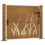 Puerta de jardín acero corten diseño hierba 105x105 cm de vidaXL, Puertas de jardín - Ref: Foro24-153173, Precio: 186,68 €, D...