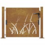 Puerta de jardín acero corten diseño hierba 105x105 cm de vidaXL, Puertas de jardín - Ref: Foro24-153173, Precio: 186,68 €, D...