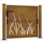 Puerta de jardín acero corten diseño hierba 105x105 cm de vidaXL, Puertas de jardín - Ref: Foro24-153173, Precio: 186,68 €, D...