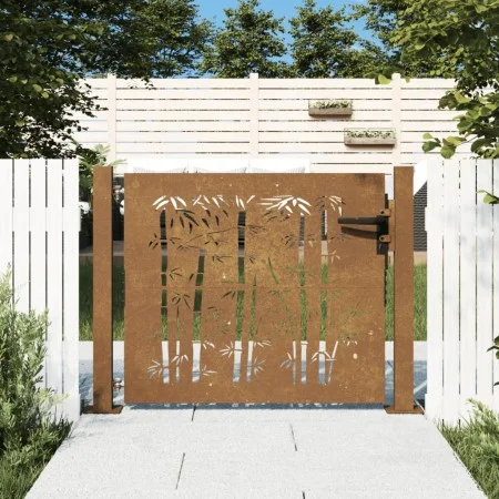 Corten steel garden gate bamboo design 105x105 cm by vidaXL, garden gates - Ref: Foro24-153239, Price: 152,16 €, Discount: %