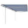 Toldo retráctil automático con postes azul y blanco 6x3,5 m en Toldos | Comprar online en Foru.es