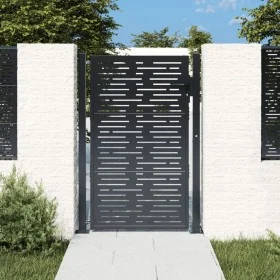 Anthracite grey square design garden gate made of steel, 105x155cm. by vidaXL, garden gates - Ref: Foro24-153193, Price: 305,...