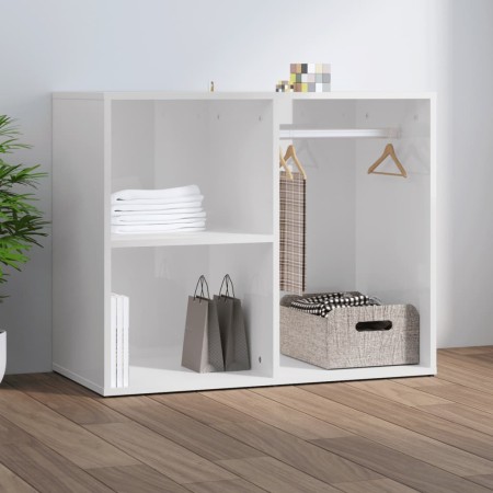 Mueble vestidor madera contrachapada blanco brillo 80x40x65 cm en Armarios y almacenamiento | Comprar online en Foru.es