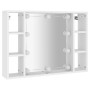 Mueble con espejo y luces LED blanco 76x15x55 cm en Armarios y almacenamiento | Comprar online en Foru.es