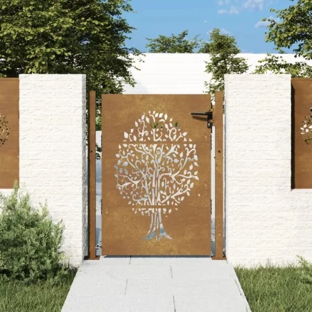 Corten steel garden gate tree design 105x130 cm by vidaXL, garden gates - Ref: Foro24-153216, Price: 190,61 €, Discount: %
