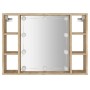 Mueble con espejo y luces LED roble Sonoma 76x15x55 cm en Armarios y almacenamiento | Comprar online en Foru.es
