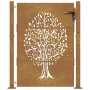 Puerta de jardín acero corten diseño árbol 105x130 cm de vidaXL, Puertas de jardín - Ref: Foro24-153216, Precio: 196,49 €, De...