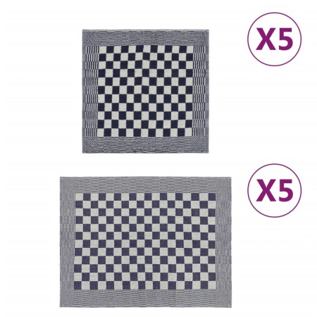 Juego de paños 10 unidades algodón azul y blanco de vidaXL, Toallas - Ref: Foro24-136288, Precio: 30,70 €, Descuento: %