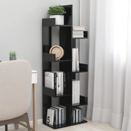 Armario de libros madera contrachapada negro 48x25,5x140 cm en Librerías y estanterías | Comprar online en Foru.es