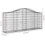 Cesta de gaviones forma arco hierro galvanizado 200x30x80/100cm de vidaXL, Maceteros y jardineras - Ref: Foro24-153384, Preci...