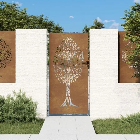 Corten steel garden gate tree design 85x200 cm by vidaXL, garden gates - Ref: Foro24-153213, Price: 199,01 €, Discount: %
