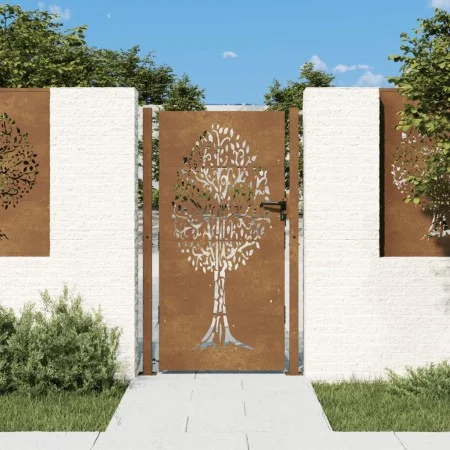 Corten steel garden gate tree design 105x180 cm by vidaXL, garden gates - Ref: Foro24-153218, Price: 252,51 €, Discount: %